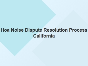 California Noise Dispute Resolution Process