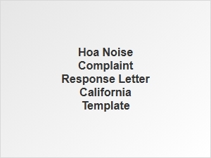 Residential Noise Complaint Response Letter Template California